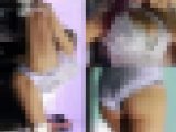 激しい動きの爆乳とハミ尻！