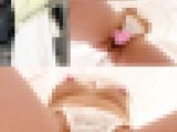 乳首から肛門まで♡絶景ローアングルでパンツ食い込みマンコ激写♡【素人/逆さ撮りパンチラ】