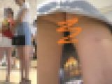【美脚お姉さんのデニムミニスカートの中身は喰い込みTバックだった！】