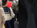 素人痴漢日記９９TRAIN目★困り顔のセーラー服女子の生態