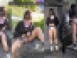 【縦型動画】制服ミニスカ娘が路上で生パンツ丸出し！ 野外露出の緊張と興奮で股間濡れちゃった・・・