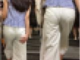 「食い込み感が最高！上品な奥様の白パンツ」