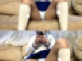 姉の友達の芋パンツ V字開脚をじっくり撮影【家庭内盗撮】