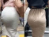 【OLのお手本！】「大迫力のデカ尻を堪能させてくれるタイスカOL(2名)」