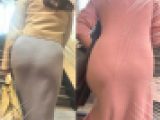 W美巨尻を見上げて堪能！王道ロングスカートに自慢のエロ尻をムニュらせて庶民を挑発! 『階段を登る』女 編