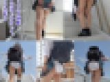 青チェ制.服の純白パンチラ（1）上り階段、スカートが引っかかってパンツ丸出し