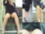 電車内エロスーツ美人OLさんのスト透けP盗撮
