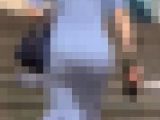《レースからデッカいPラインが…！マーメイドワンピース姿の美女》