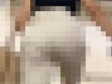 《Pラインが丸わかり！極薄パンツスタイルで出勤する美人OL》
